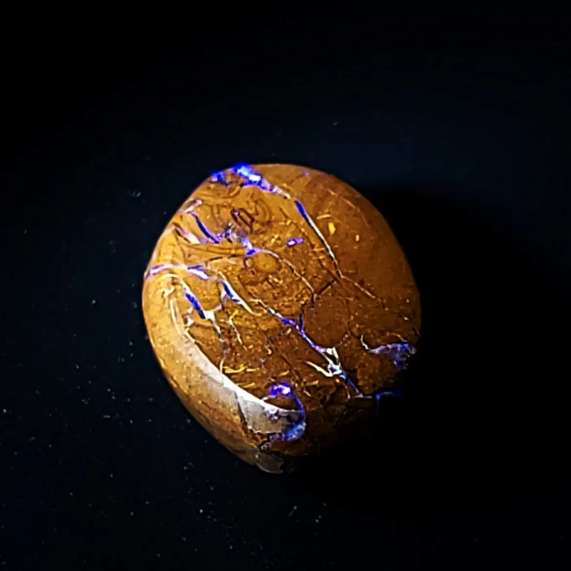 Purple Boulder Opal 12.6ct Cabochon Winton Matrix Round Polished Cut Stone