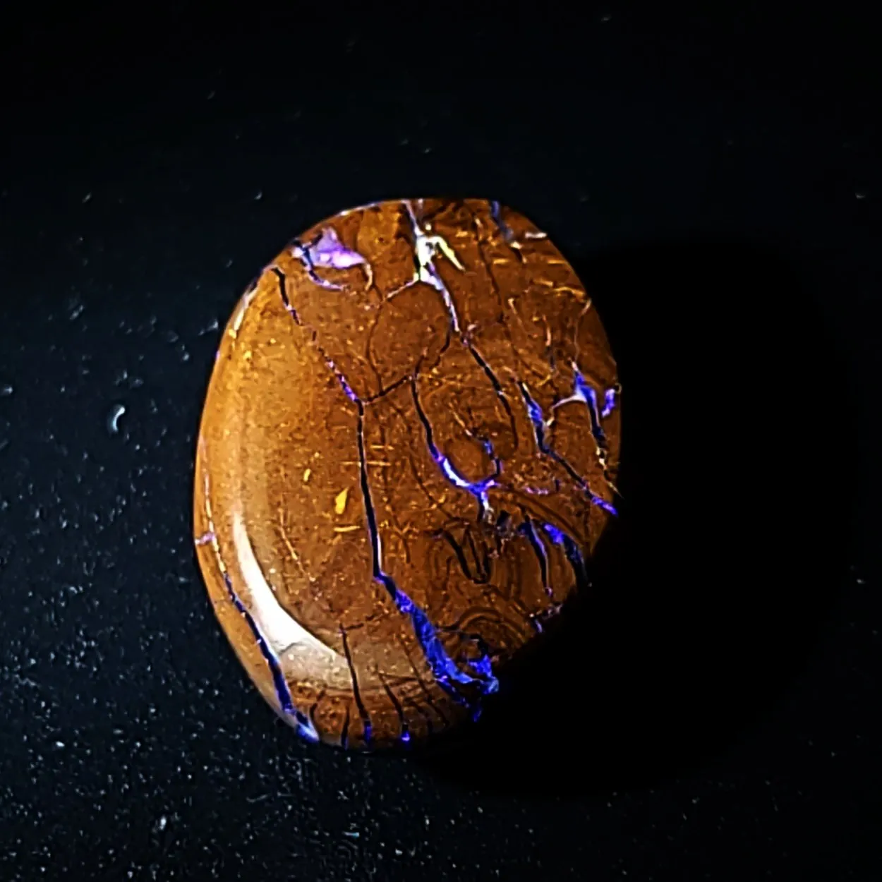Purple Boulder Opal 12.6ct Cabochon Winton Matrix Round Polished Cut Stone