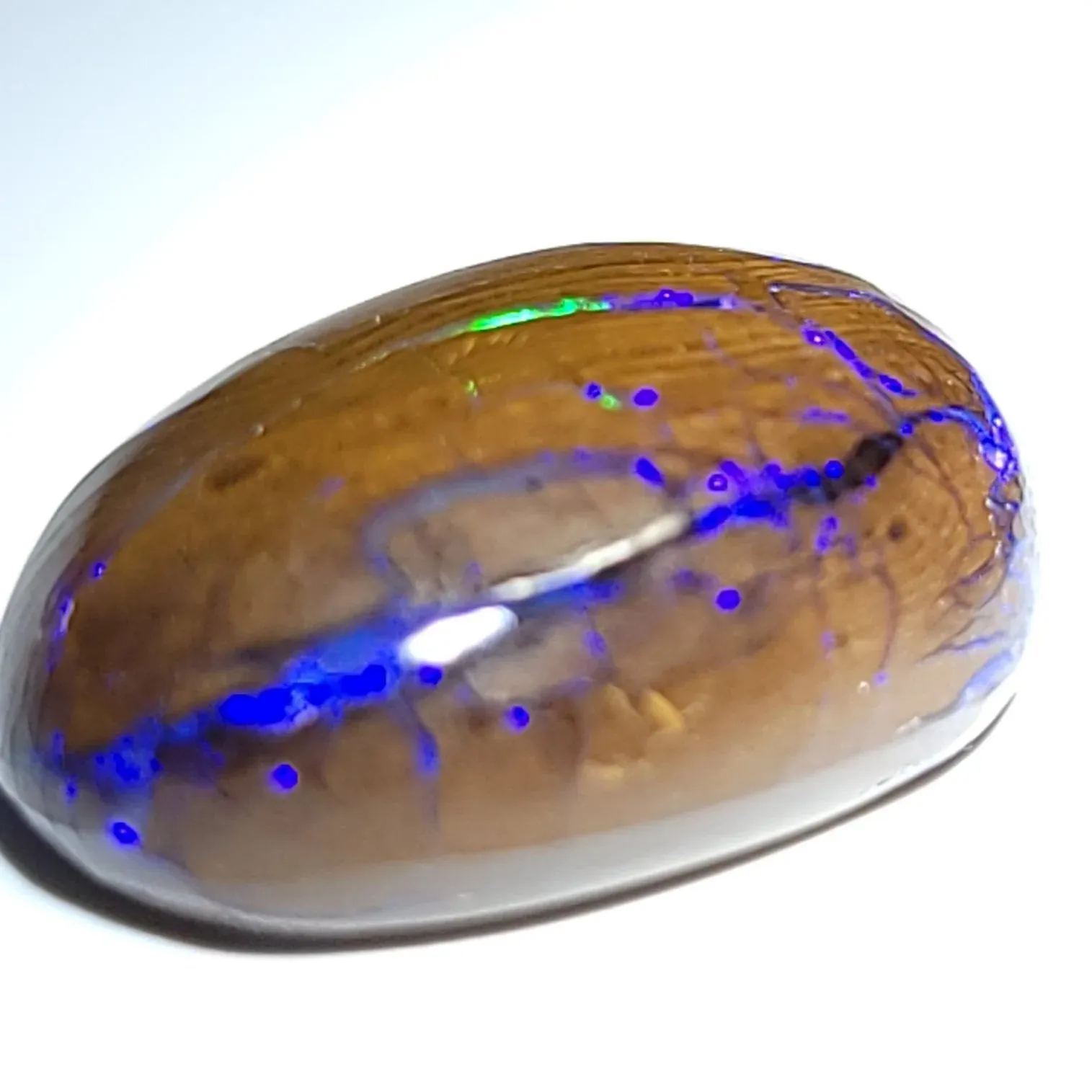 Purple Boulder Opal 12.6ct Cabochon Winton Matrix Round Polished Cut Stone
