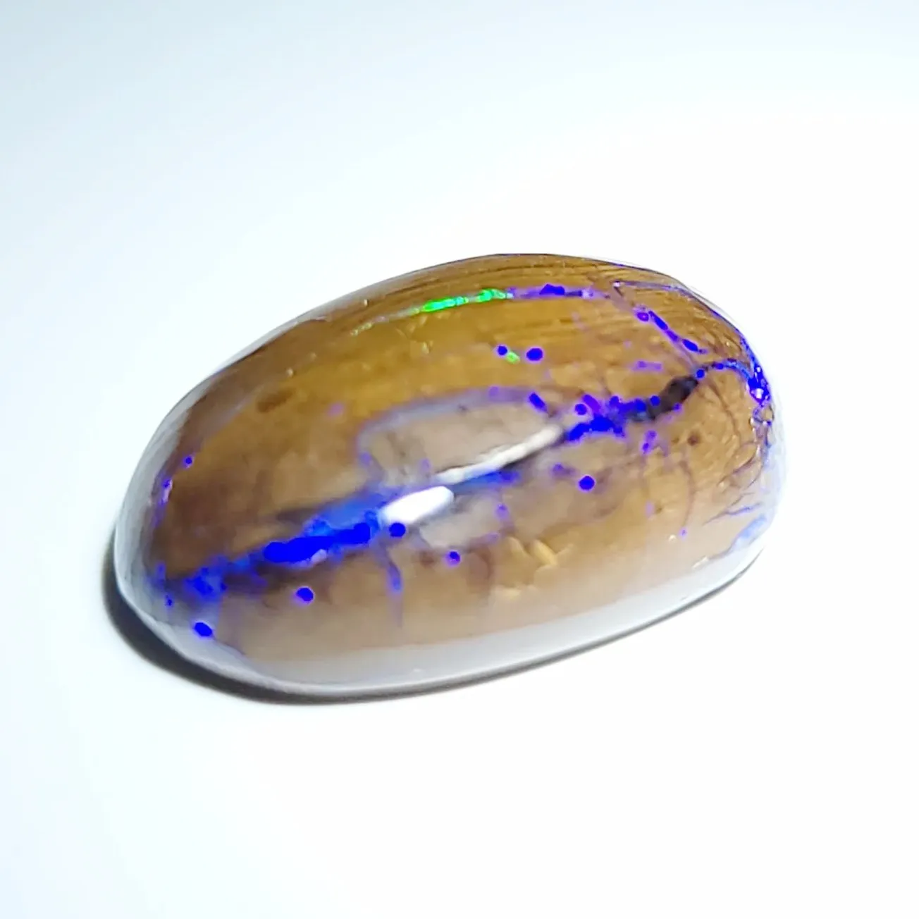 Purple Boulder Opal 12.6ct Cabochon Winton Matrix Round Polished Cut Stone