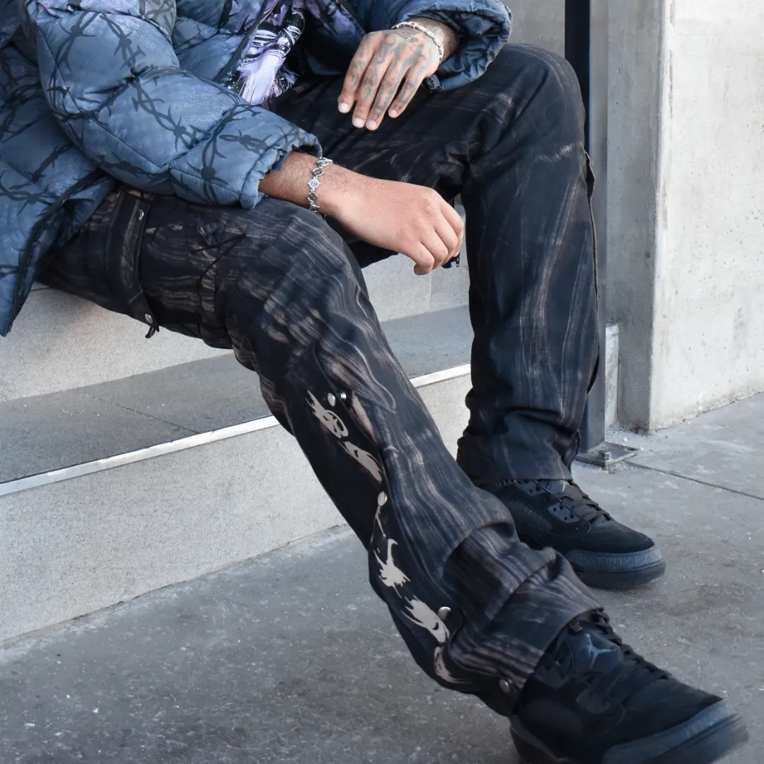 Quasar Acid Cargo Pants - Black