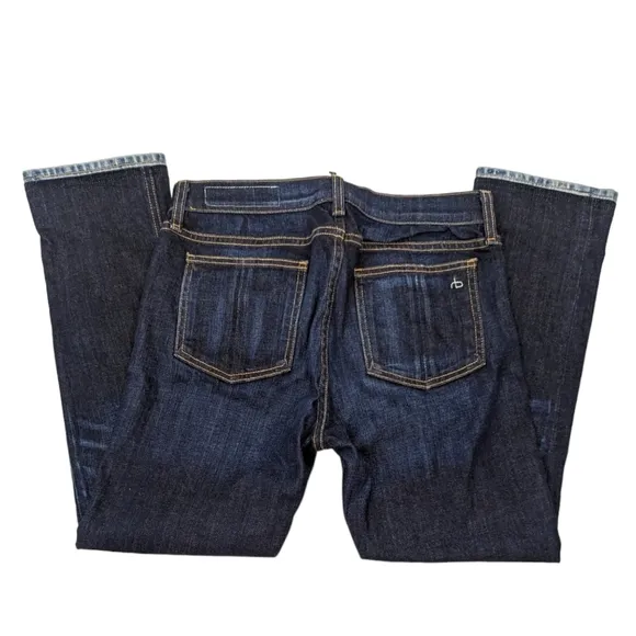 Rag &amp; Bone Cropped Serrano Jeans Dark Wash Denim Crop Womens 28 Mid Rise