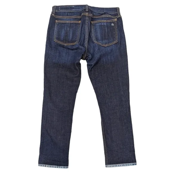 Rag &amp; Bone Cropped Serrano Jeans Dark Wash Denim Crop Womens 28 Mid Rise