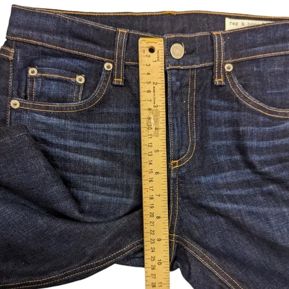 Rag &amp; Bone Cropped Serrano Jeans Dark Wash Denim Crop Womens 28 Mid Rise
