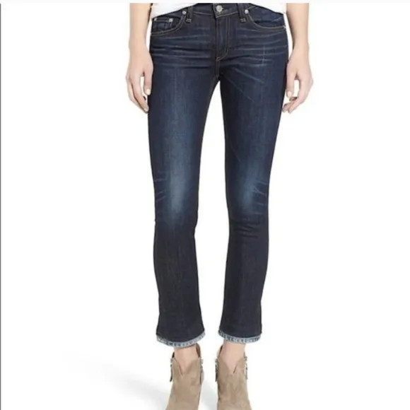 Rag &amp; Bone Cropped Serrano Jeans Dark Wash Denim Crop Womens 28 Mid Rise