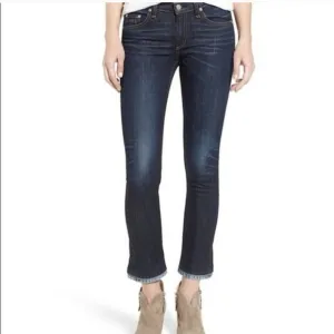 Rag &amp; Bone Cropped Serrano Jeans Dark Wash Denim Crop Womens 28 Mid Rise