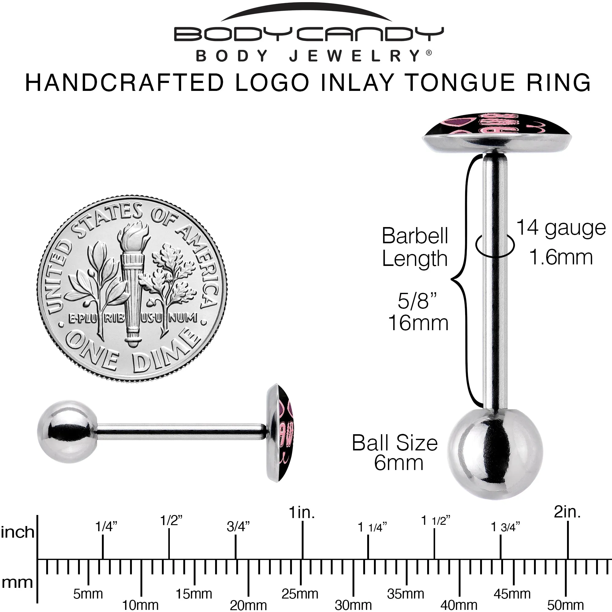 RAWR Kittly Cat Barbell Tongue Ring