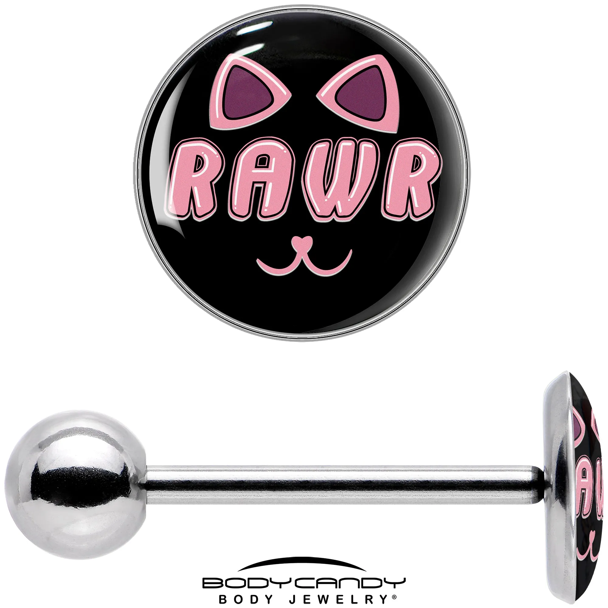 RAWR Kittly Cat Barbell Tongue Ring