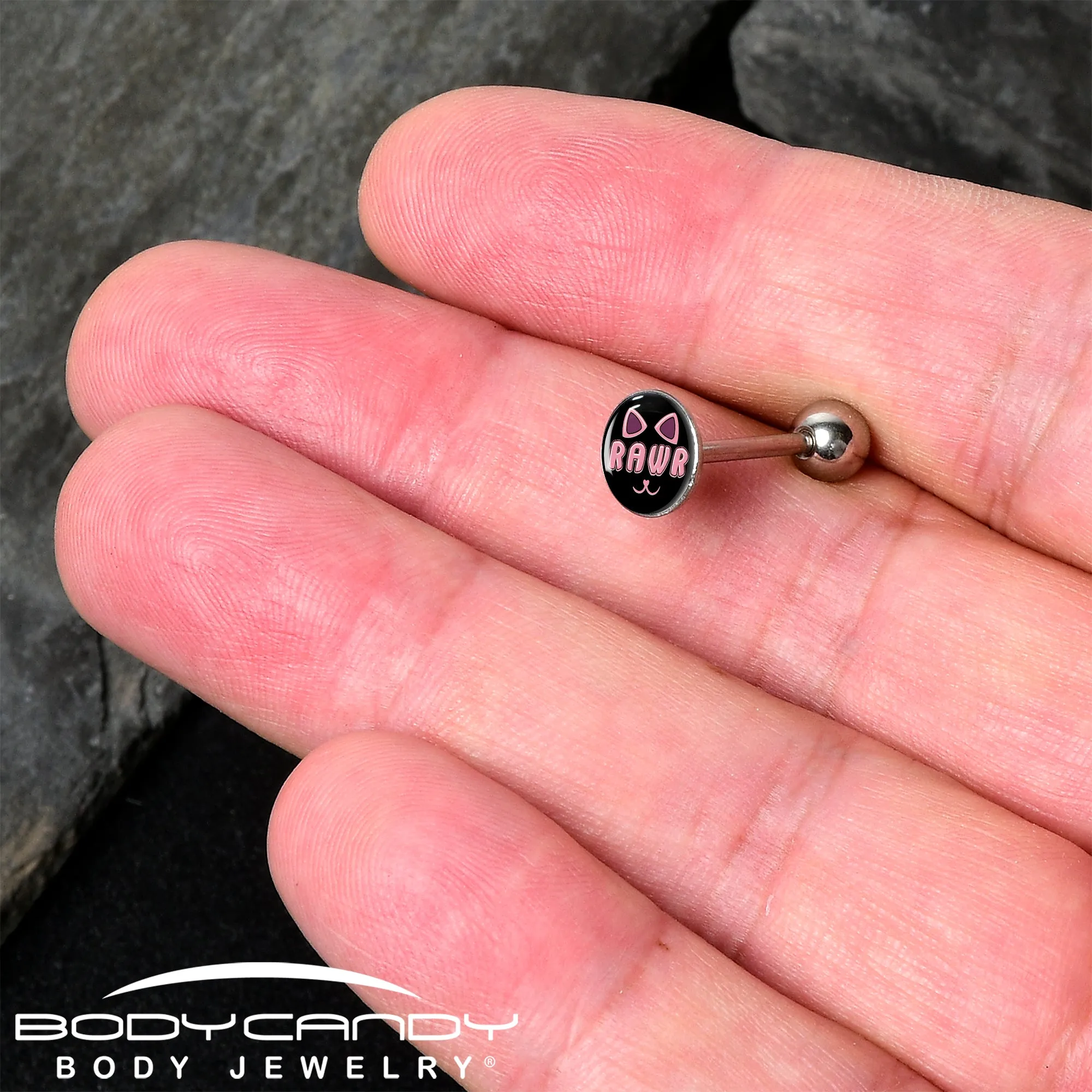 RAWR Kittly Cat Barbell Tongue Ring