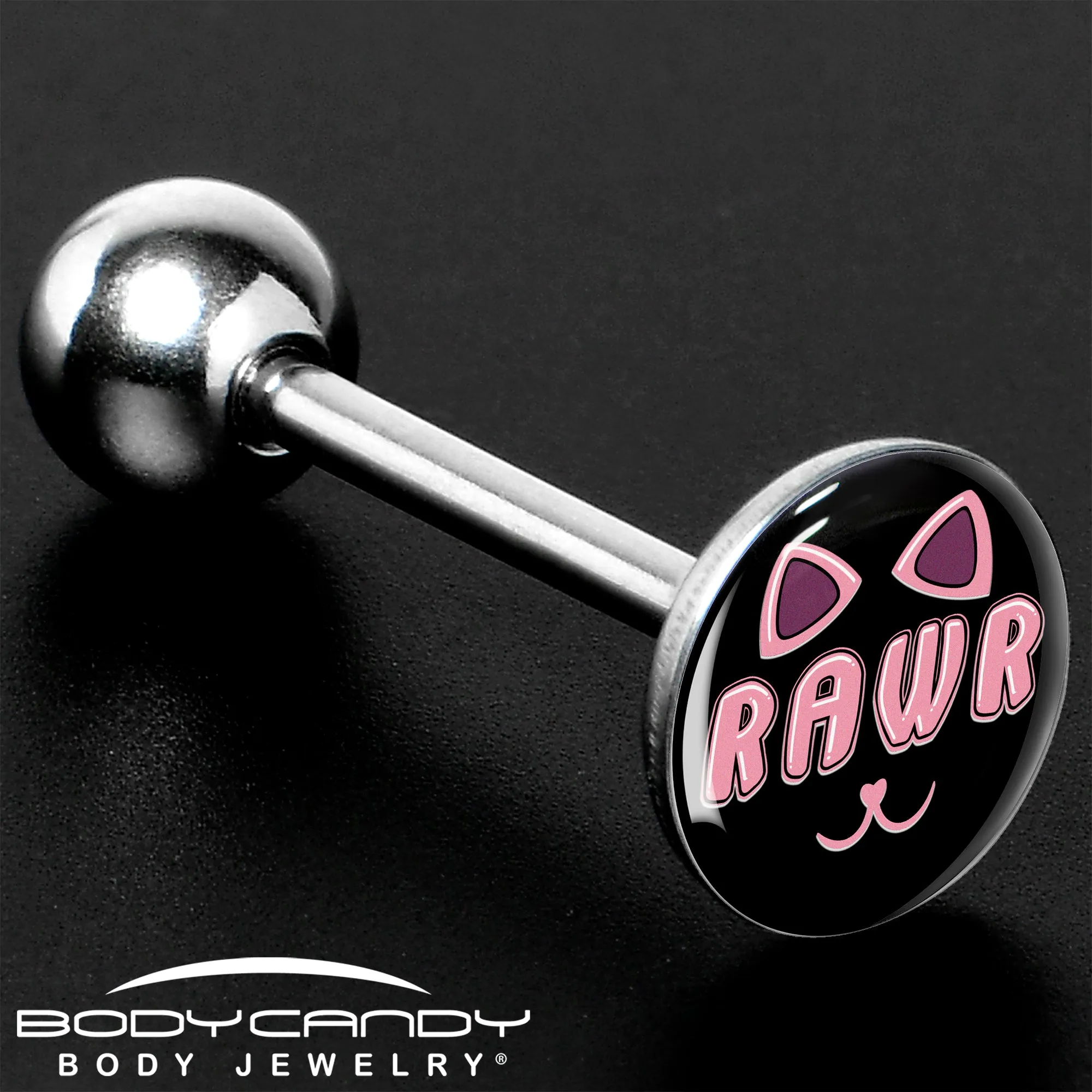 RAWR Kittly Cat Barbell Tongue Ring