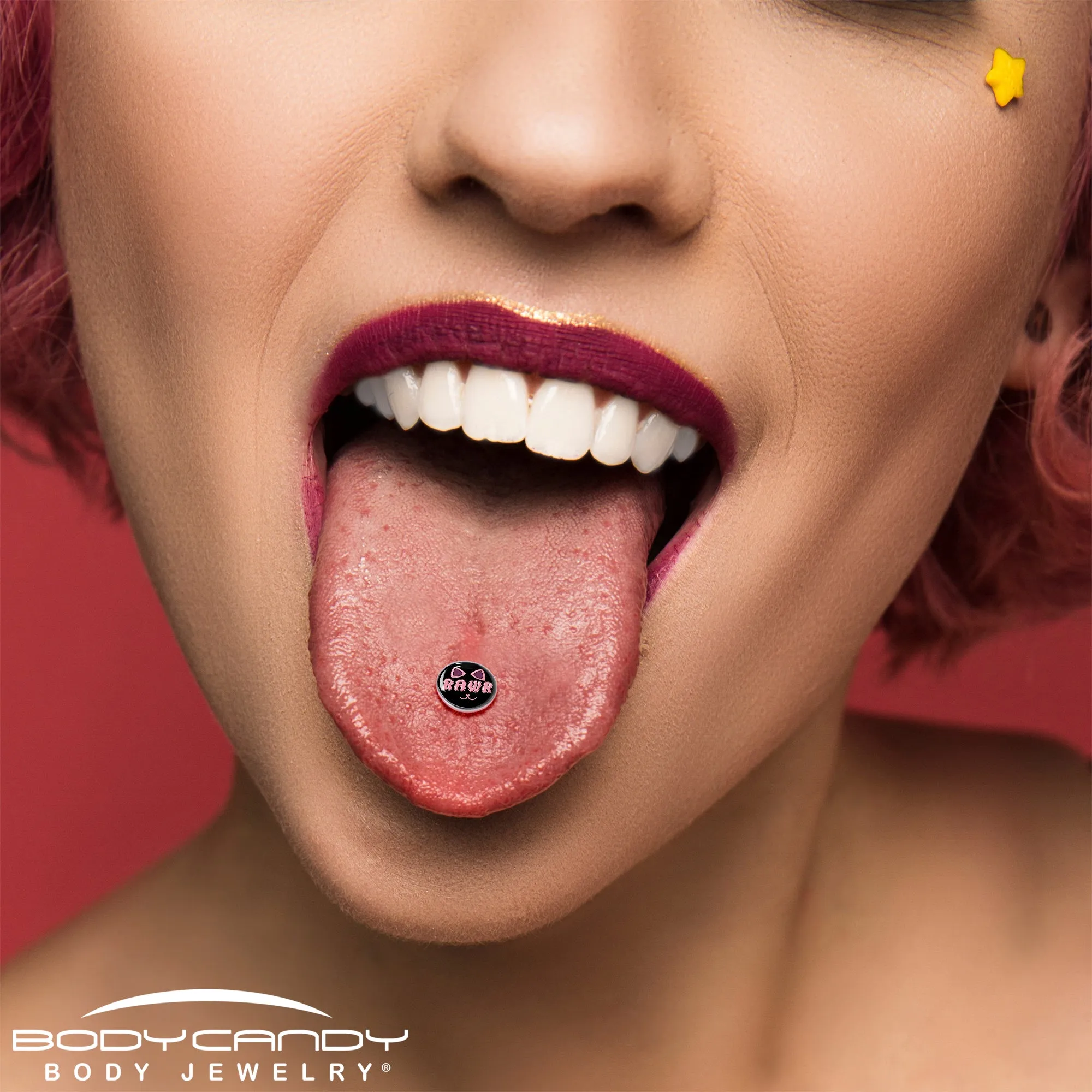 RAWR Kittly Cat Barbell Tongue Ring