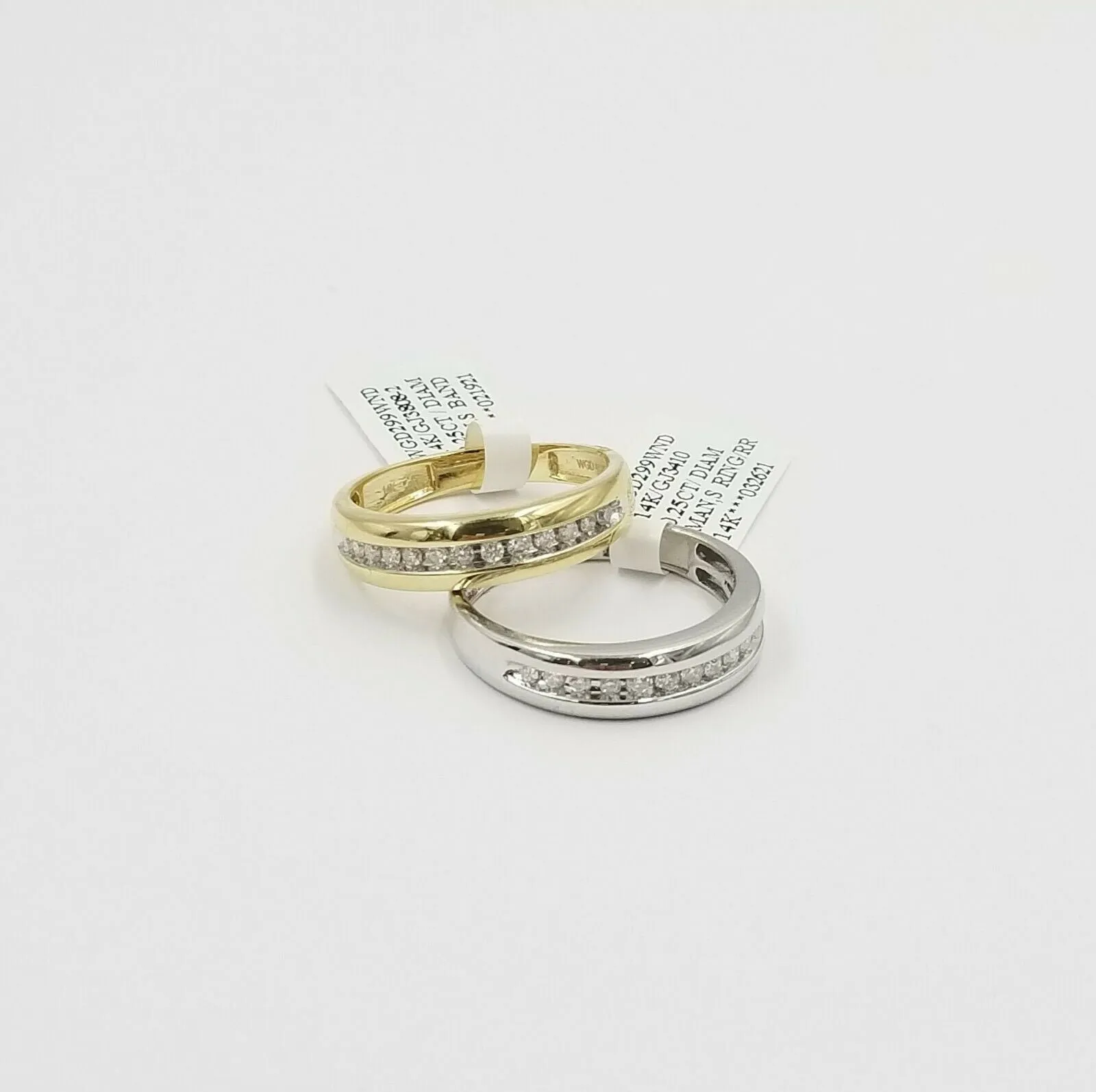 REAL 14k Gold Band Weeding/Engagement Diamond Rings Yellow/White 0.25CT, Sizable