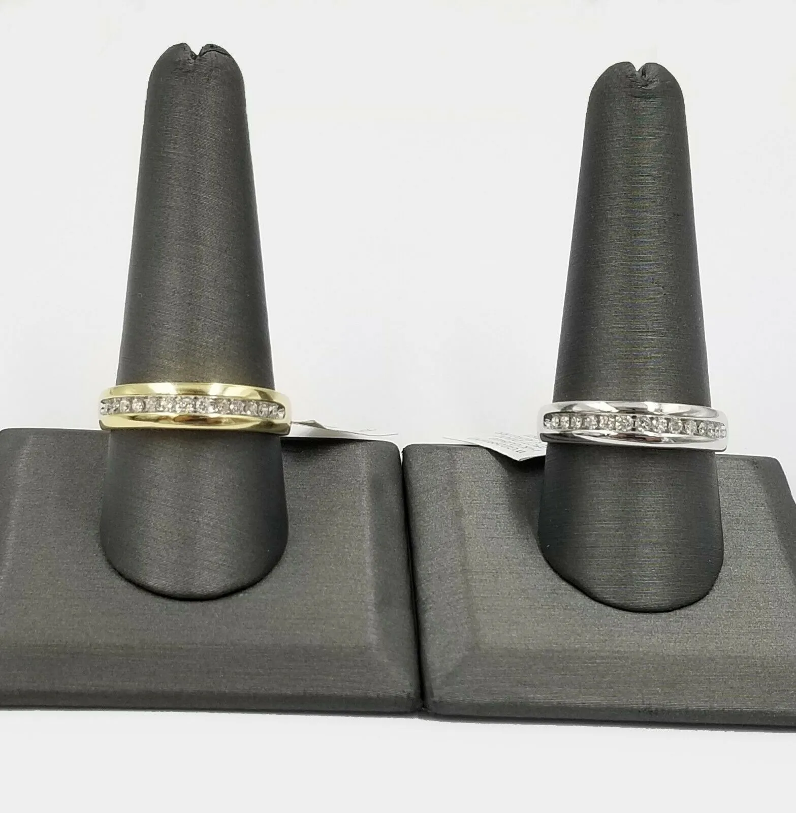 REAL 14k Gold Band Weeding/Engagement Diamond Rings Yellow/White 0.25CT, Sizable