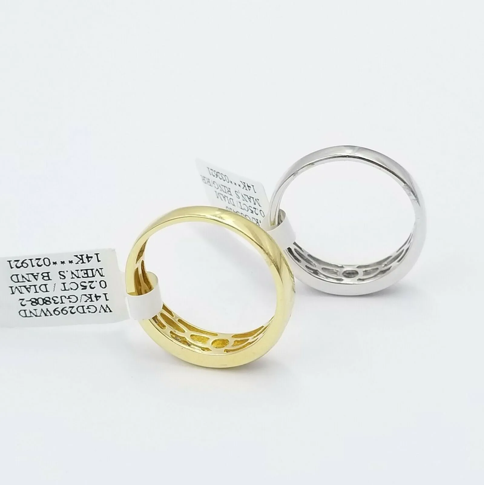 REAL 14k Gold Band Weeding/Engagement Diamond Rings Yellow/White 0.25CT, Sizable