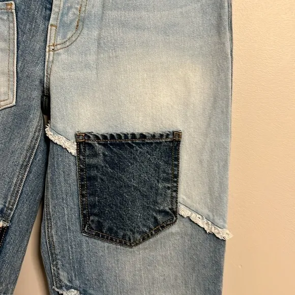 Revice Deconstructed Patchwork Denim Straight-leg High-rise Jeans Women's 27
