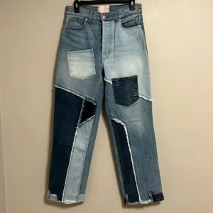Revice Deconstructed Patchwork Denim Straight-leg High-rise Jeans Women's 27