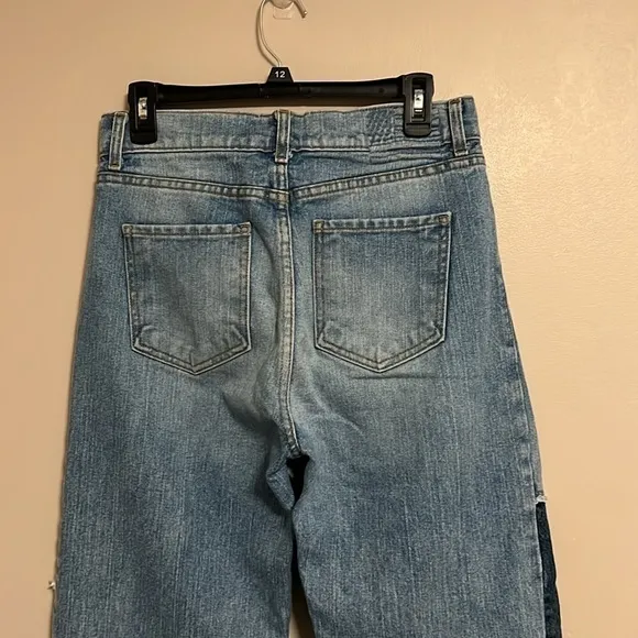 Revice Deconstructed Patchwork Denim Straight-leg High-rise Jeans Women's 27