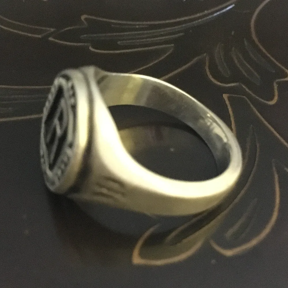 Riff Raff "R" Sterling Silver Signet Ring as worn by Reeve Carney