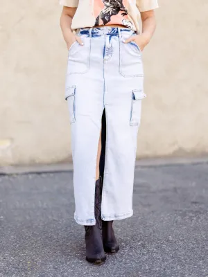RISEN High Rise Maxi Cargo Skirt