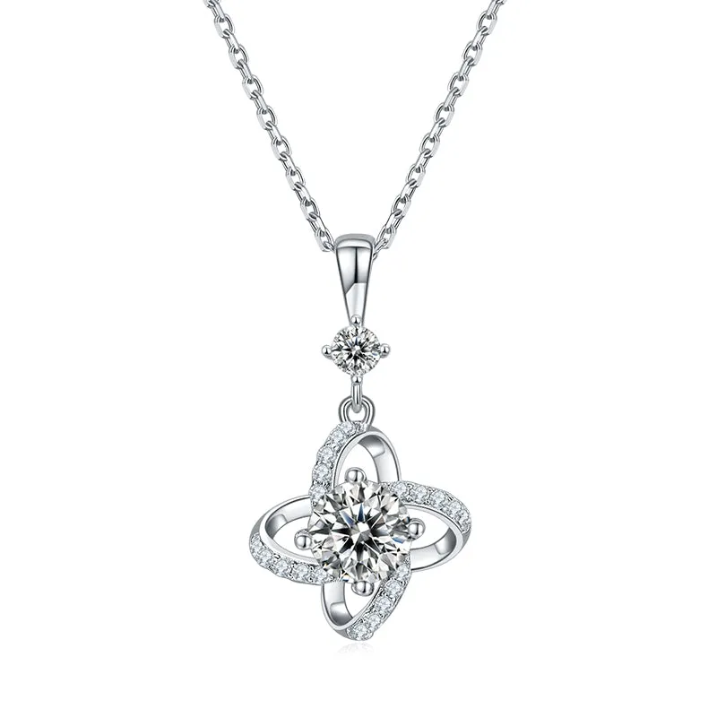 Round Cut 1.0CT Moissanite Windmill Pendant Necklace