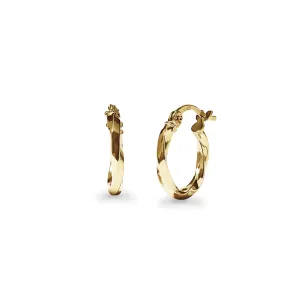 Round Polished Hoop Earrings in 9ct Yellow Gold