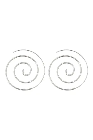 ROUND SWIRL TEXTURED HOOP EARRINGS