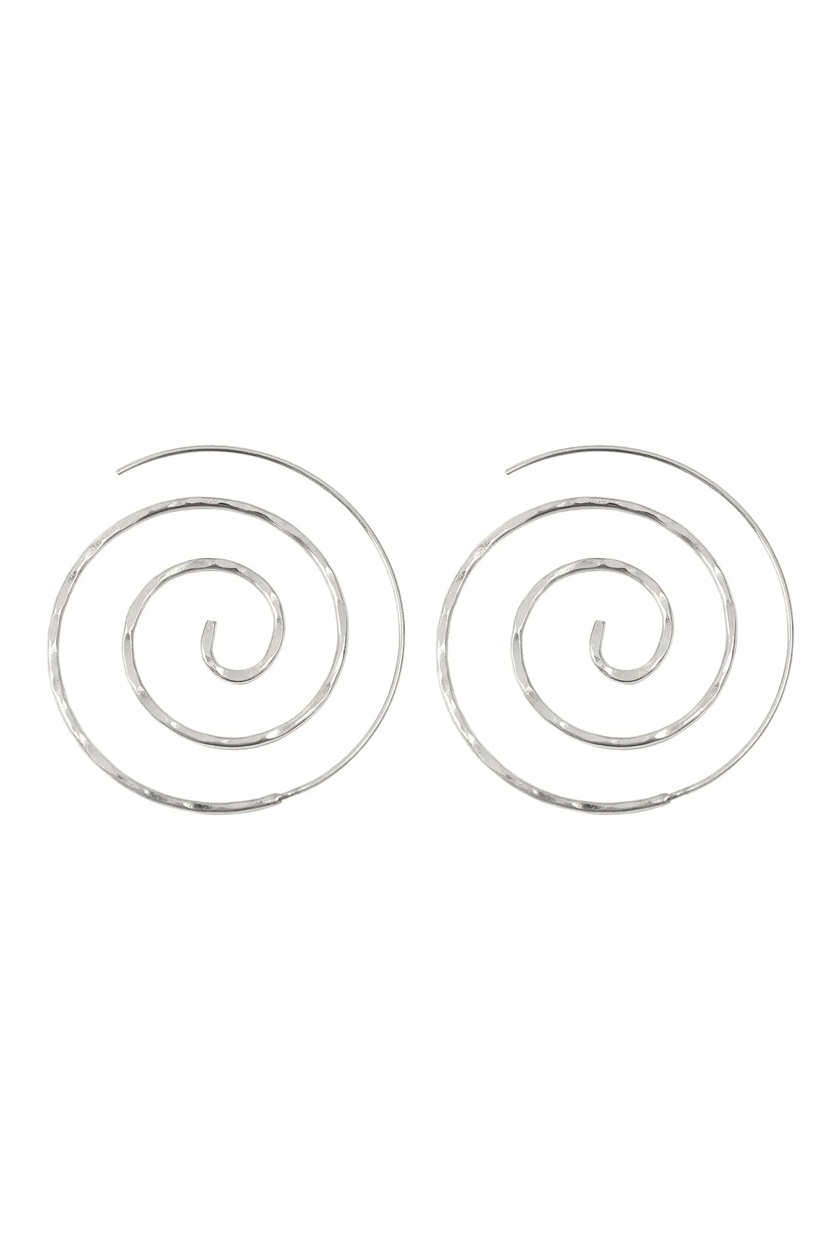ROUND SWIRL TEXTURED HOOP EARRINGS