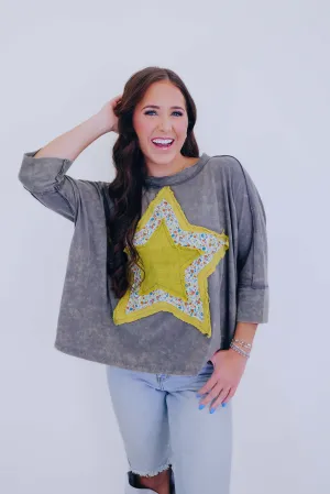 Shine Bright Star Patch Top- 5 Colors