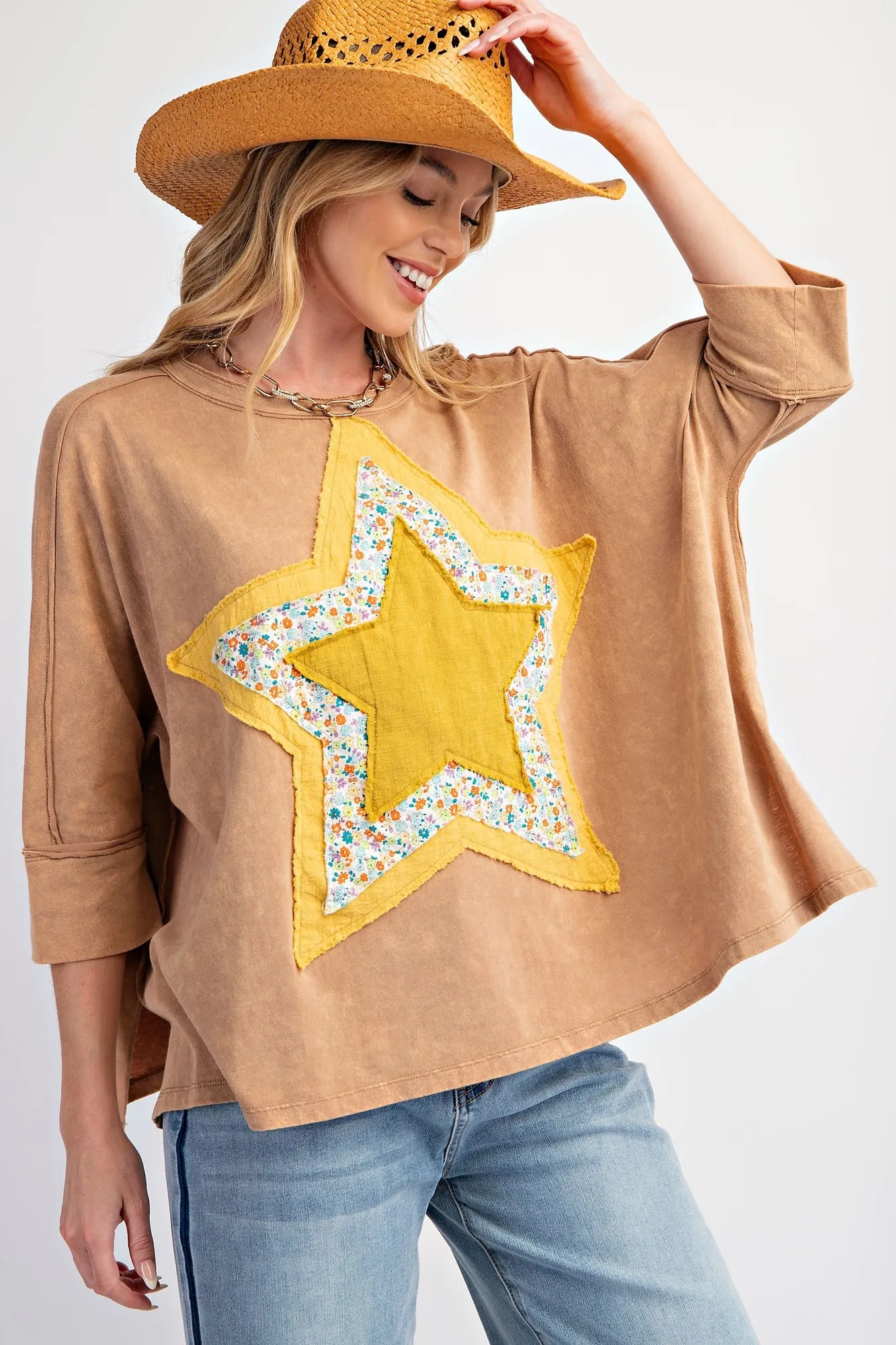 Shine Bright Star Patch Top- 5 Colors