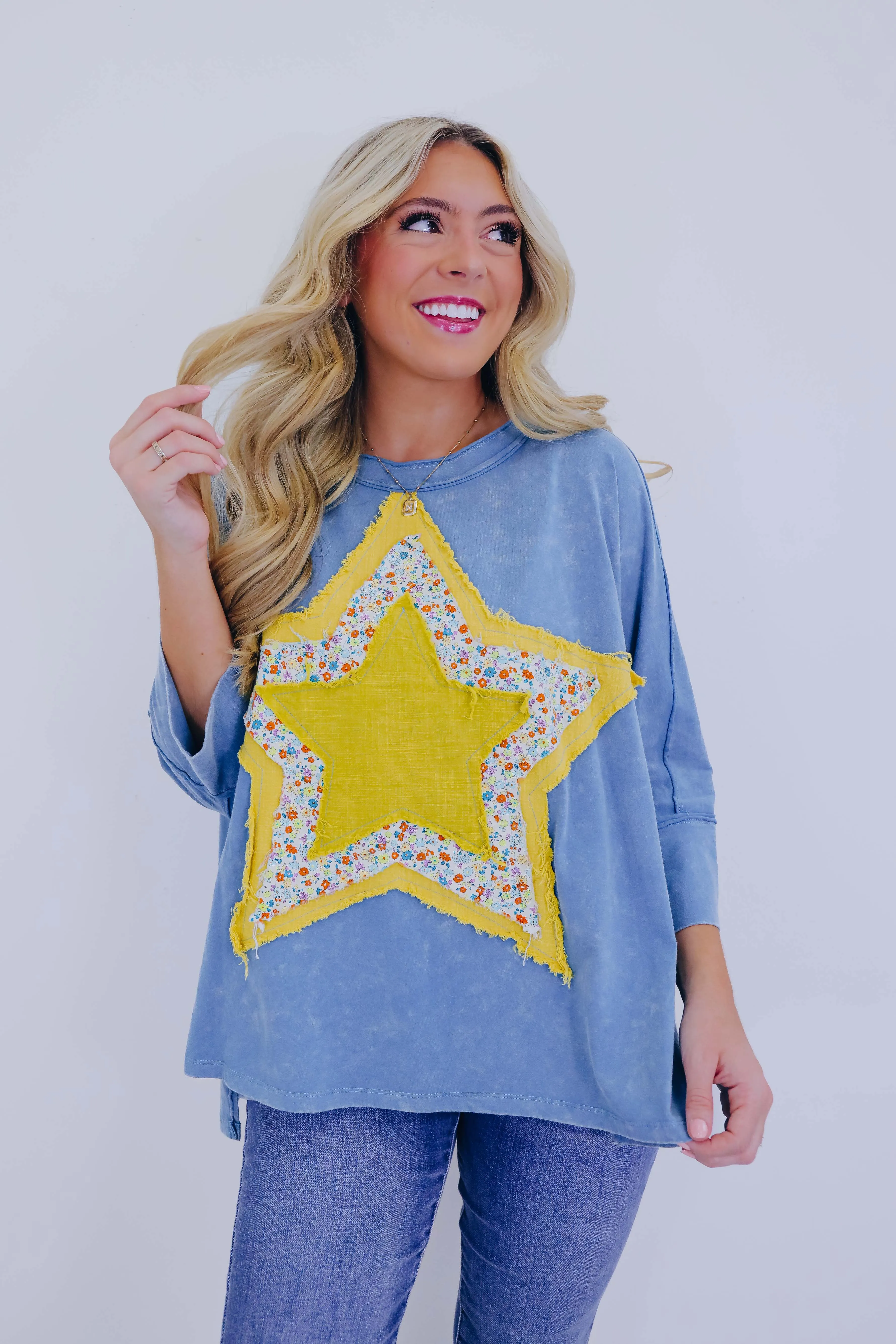 Shine Bright Star Patch Top- 5 Colors