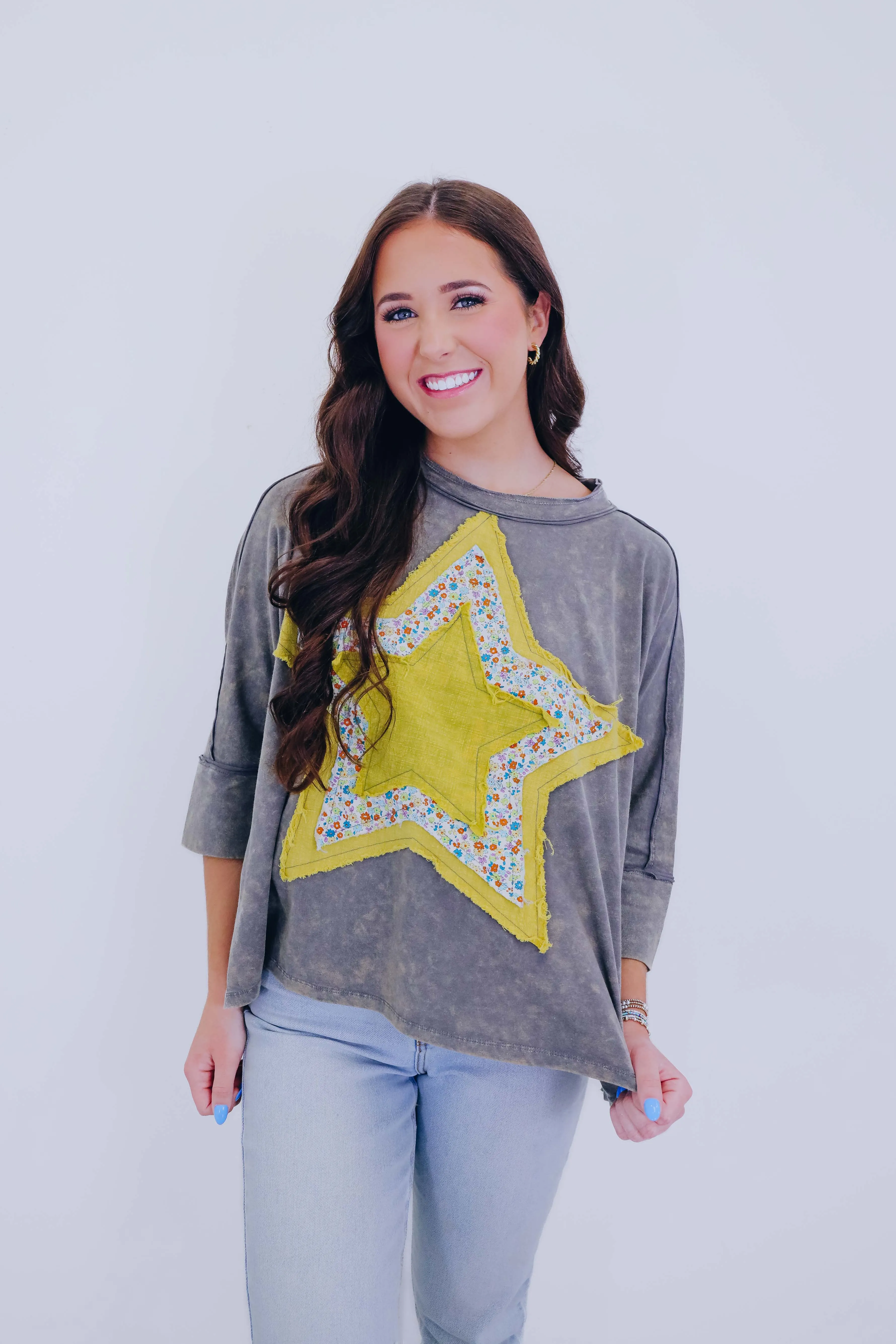 Shine Bright Star Patch Top- 5 Colors