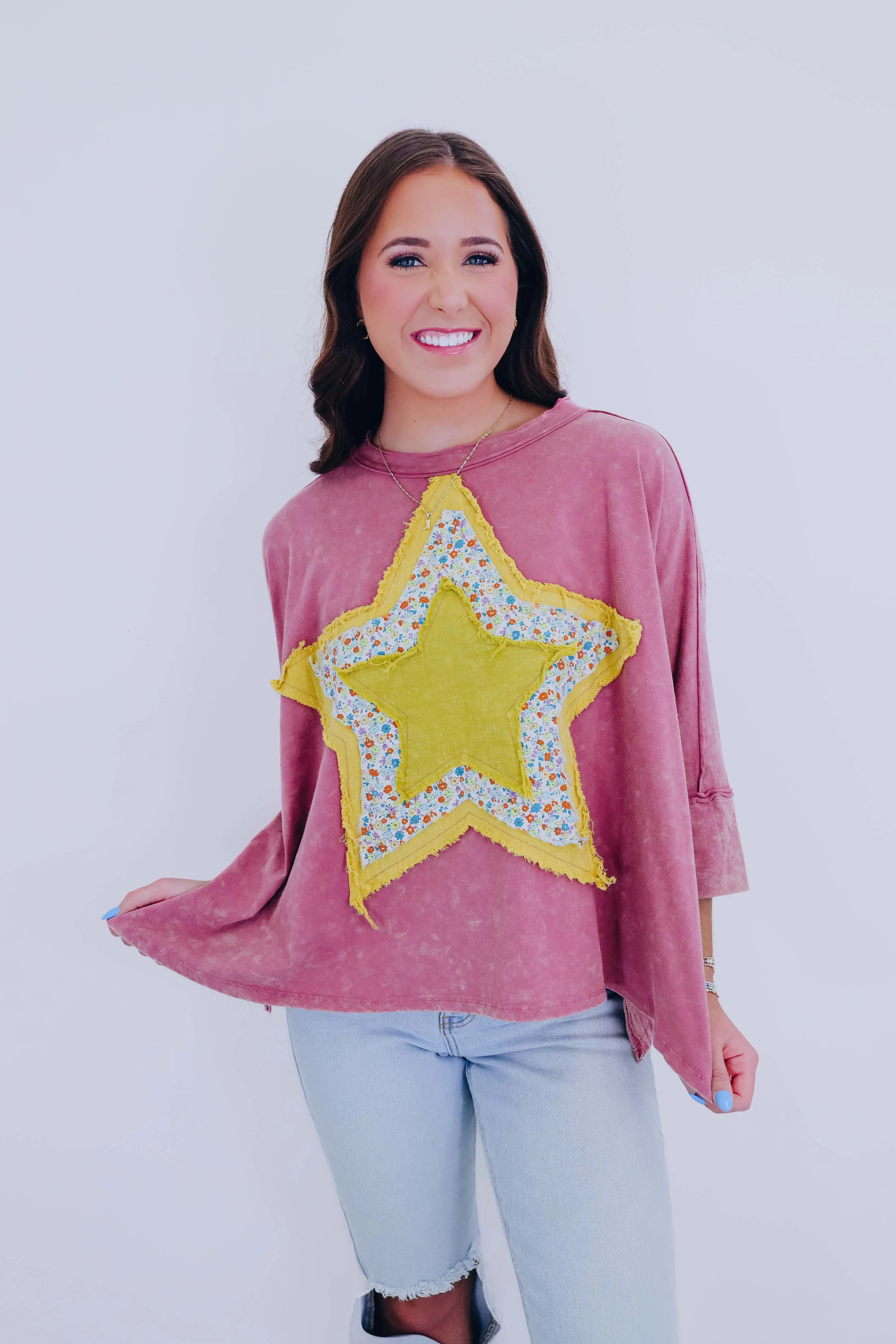 Shine Bright Star Patch Top- 5 Colors
