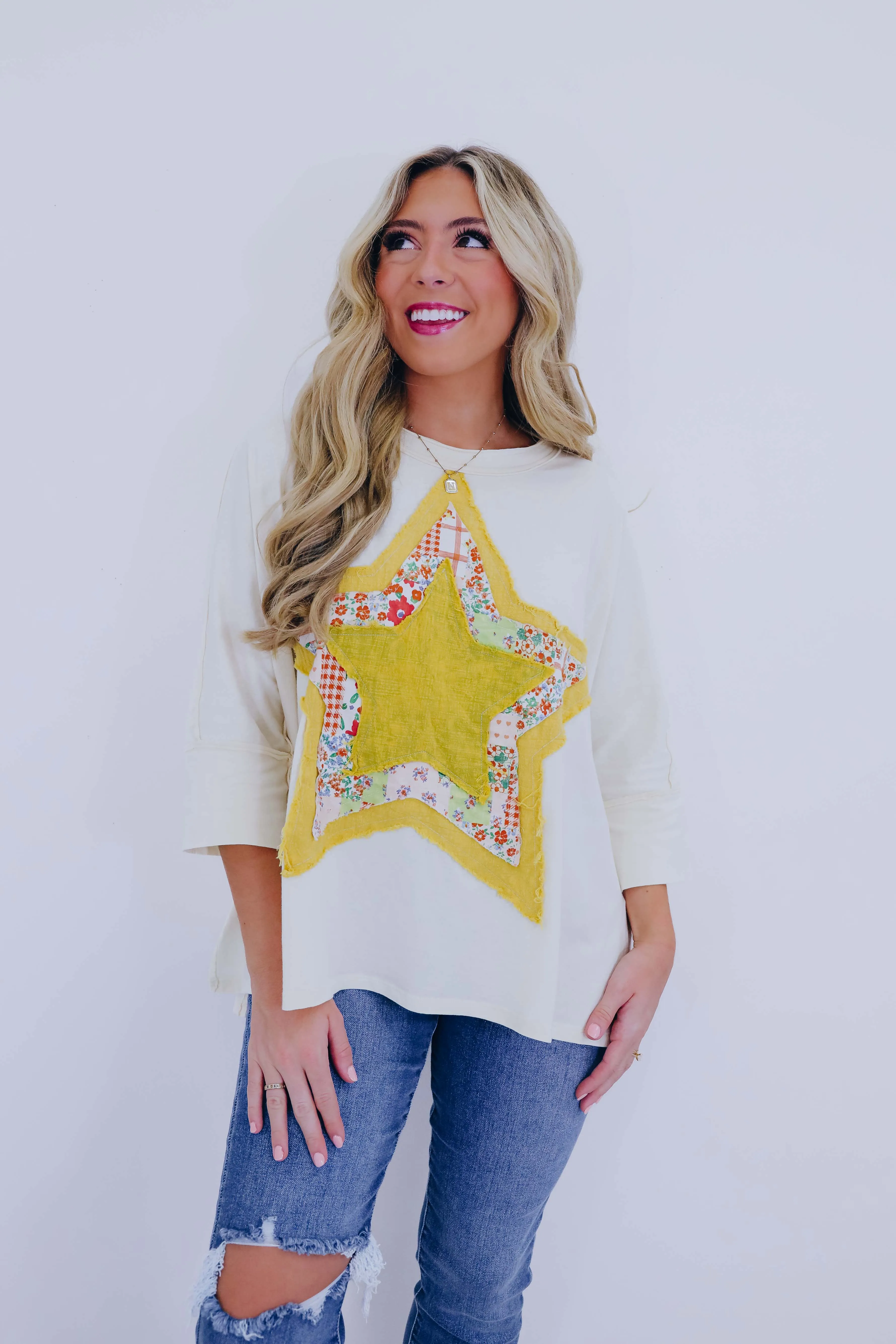 Shine Bright Star Patch Top- 5 Colors