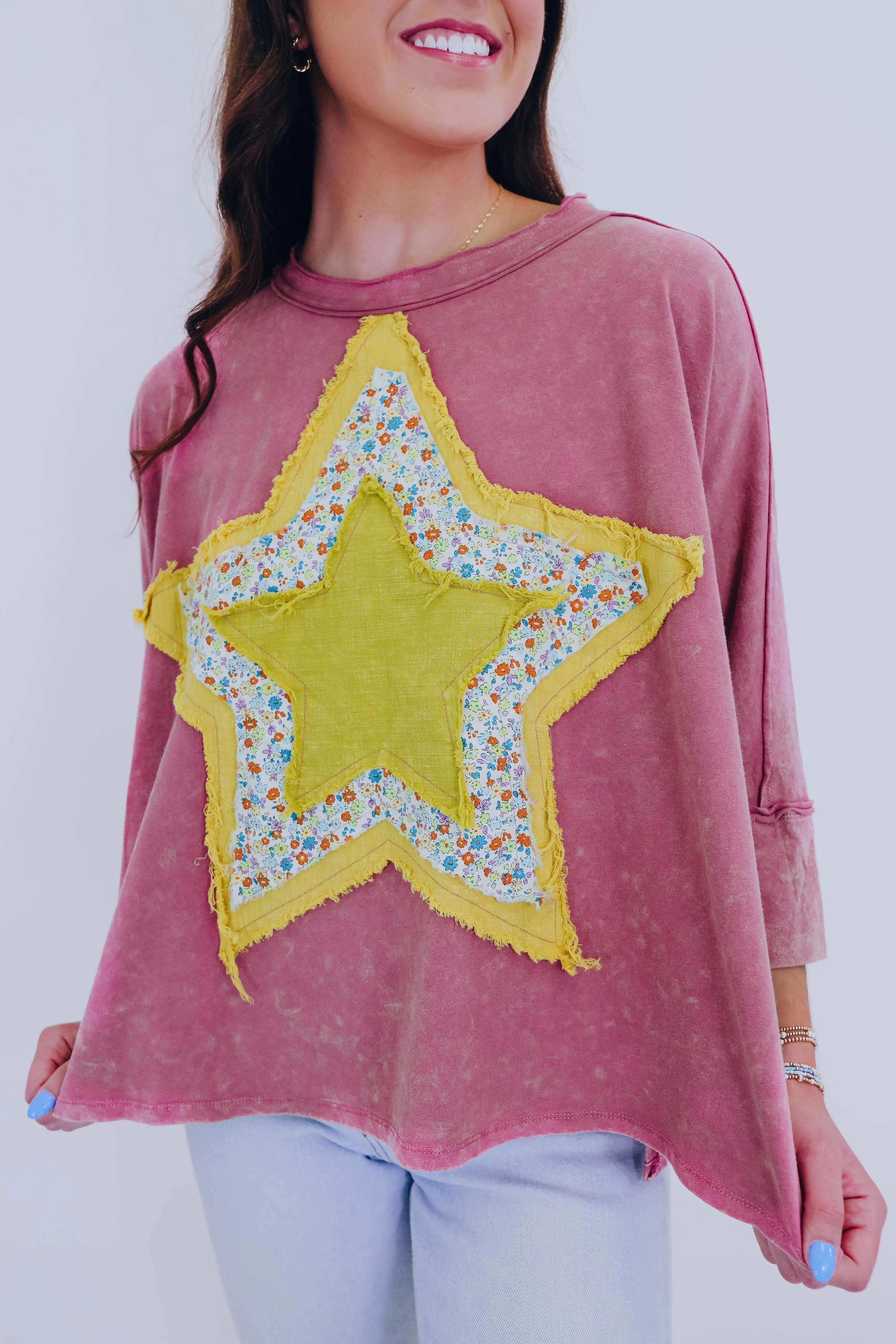 Shine Bright Star Patch Top- 5 Colors