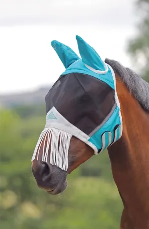 Shires Fine Mesh Fly Mask with Nose Fringe