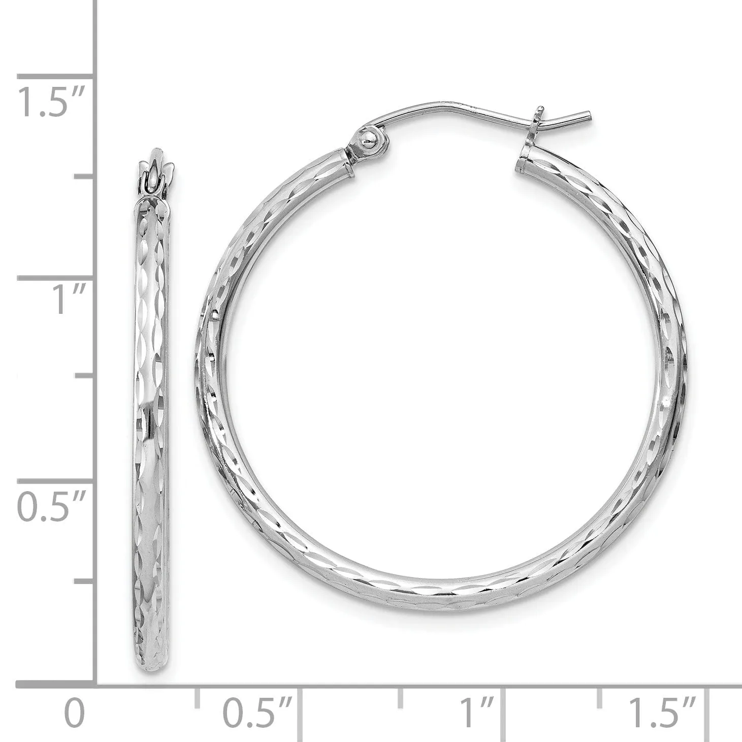 Silver D.C Hollow Round Hoop Wire Cluch Earring