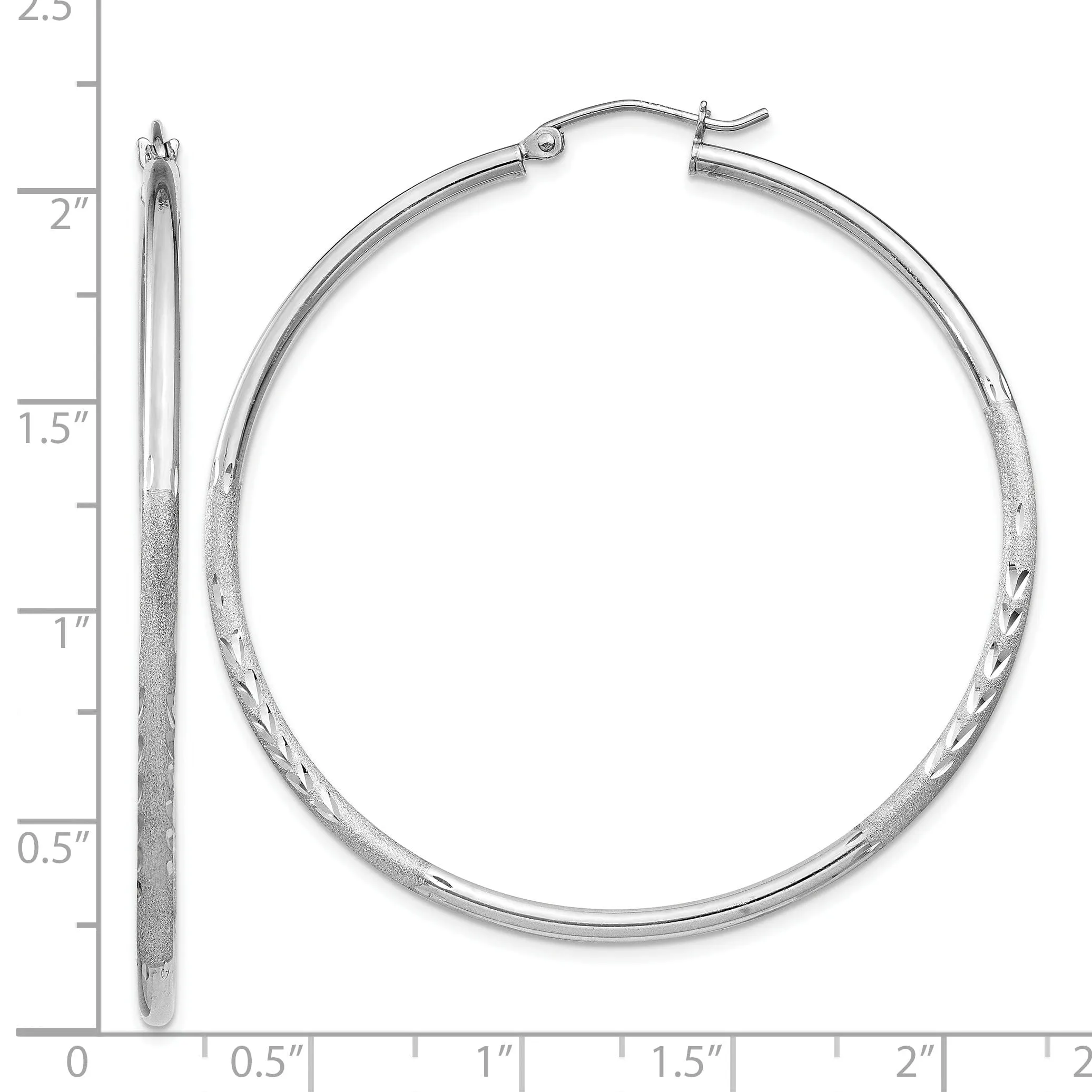 Silver D.C Round Hoop Hinged Earrings