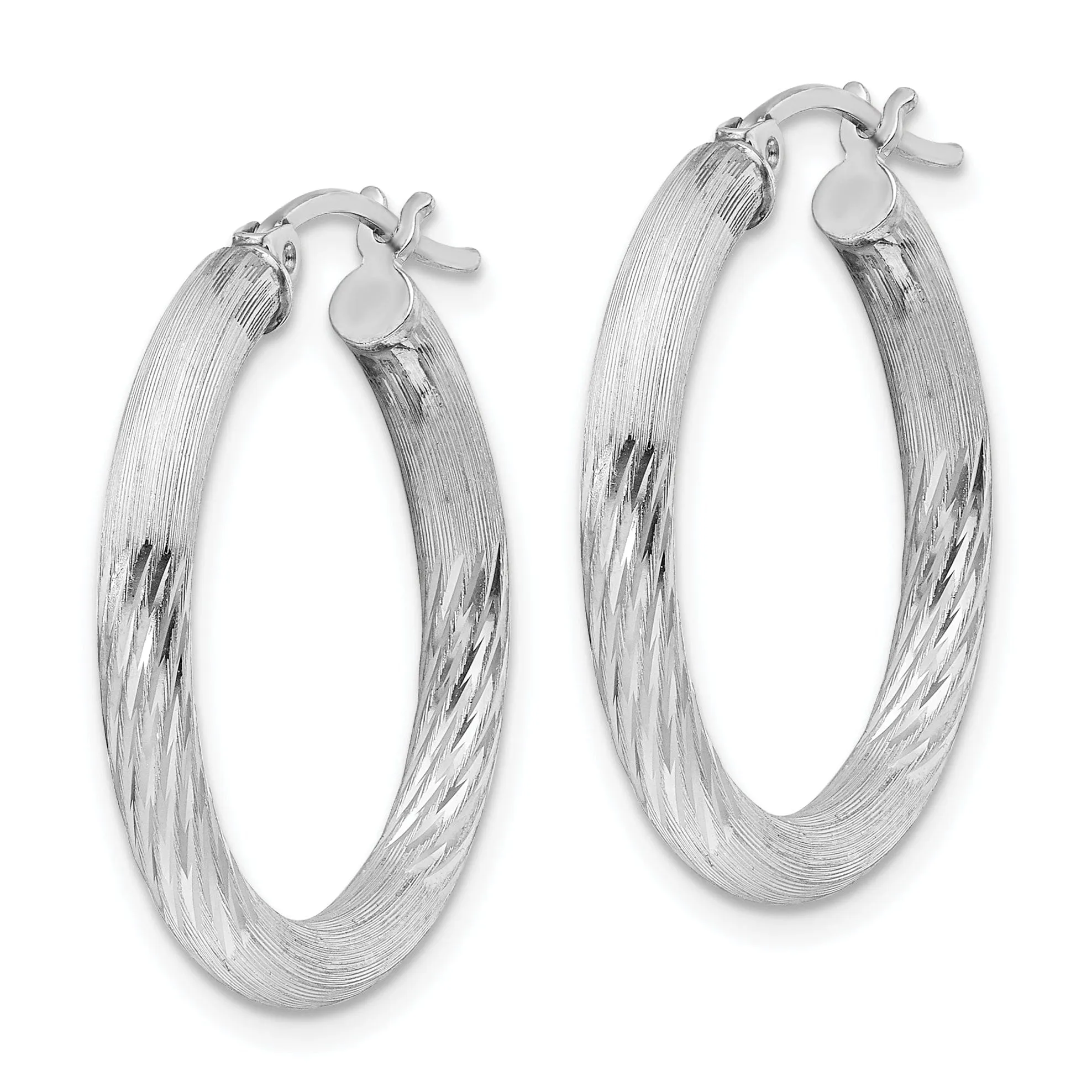 Silver D.C Round Hoop Hinged Earrings