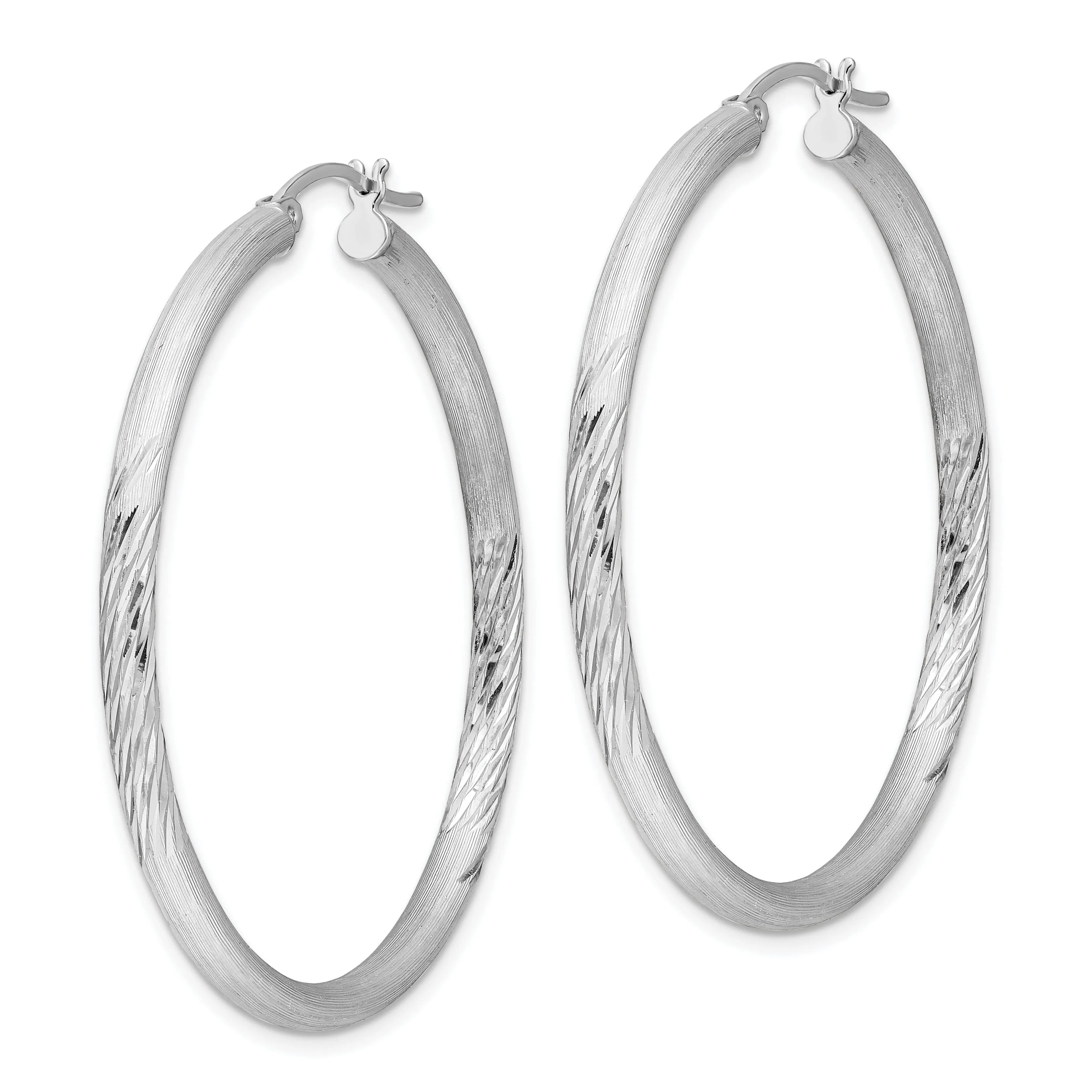 Silver D.C Round Hoop Hinged Earrings