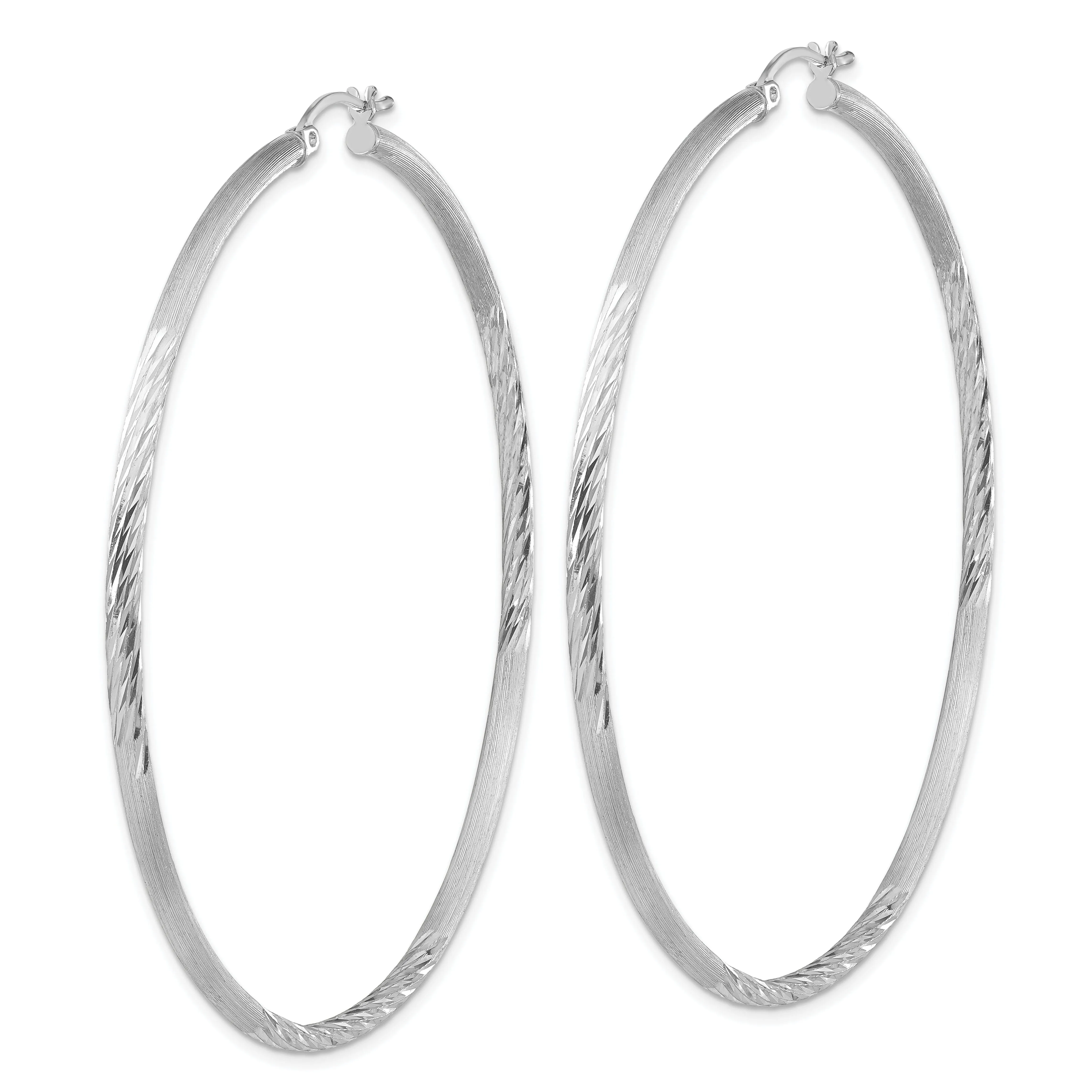 Silver D.C Round Hoop Hinged Earrings