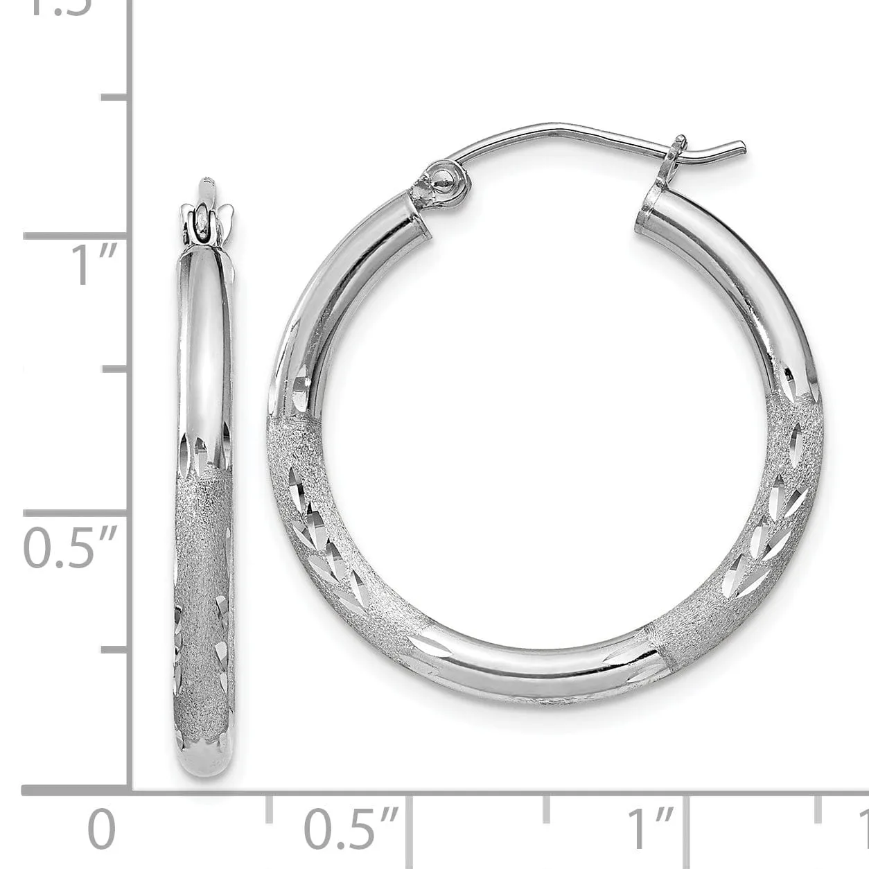 Silver D.C Round Hoop Hinged Earrings