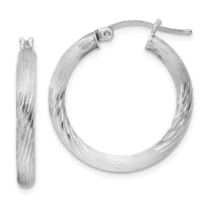 Silver D.C Round Hoop Hinged Earrings