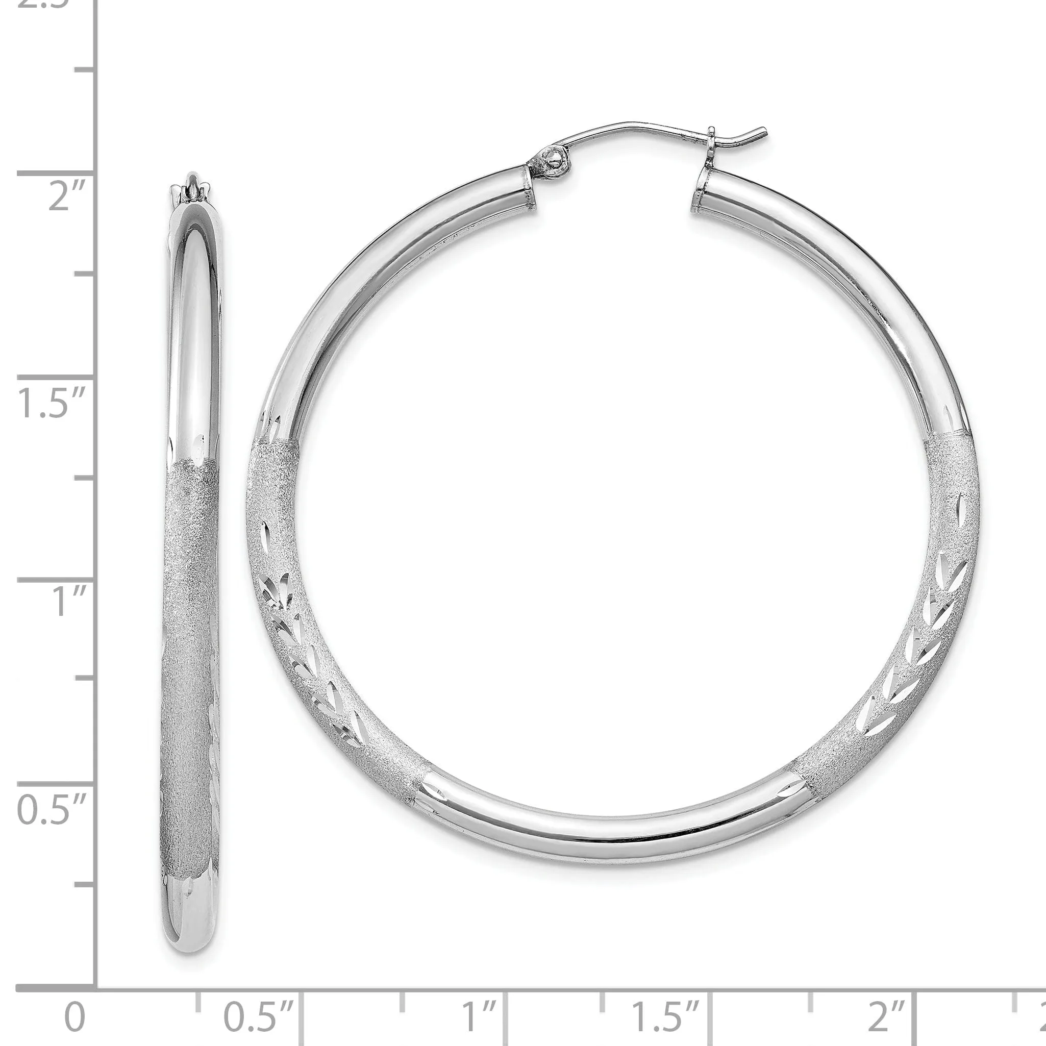 Silver D.C Round Hoop Hinged Earrings