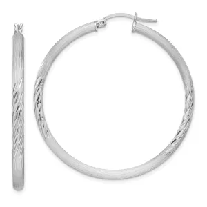 Silver D.C Round Hoop Hinged Earrings