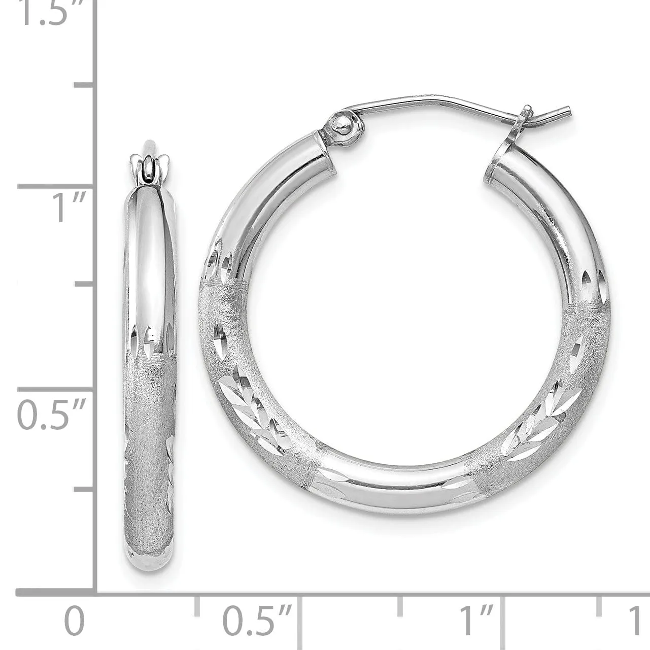 Silver D.C Round Hoop Hinged Earrings