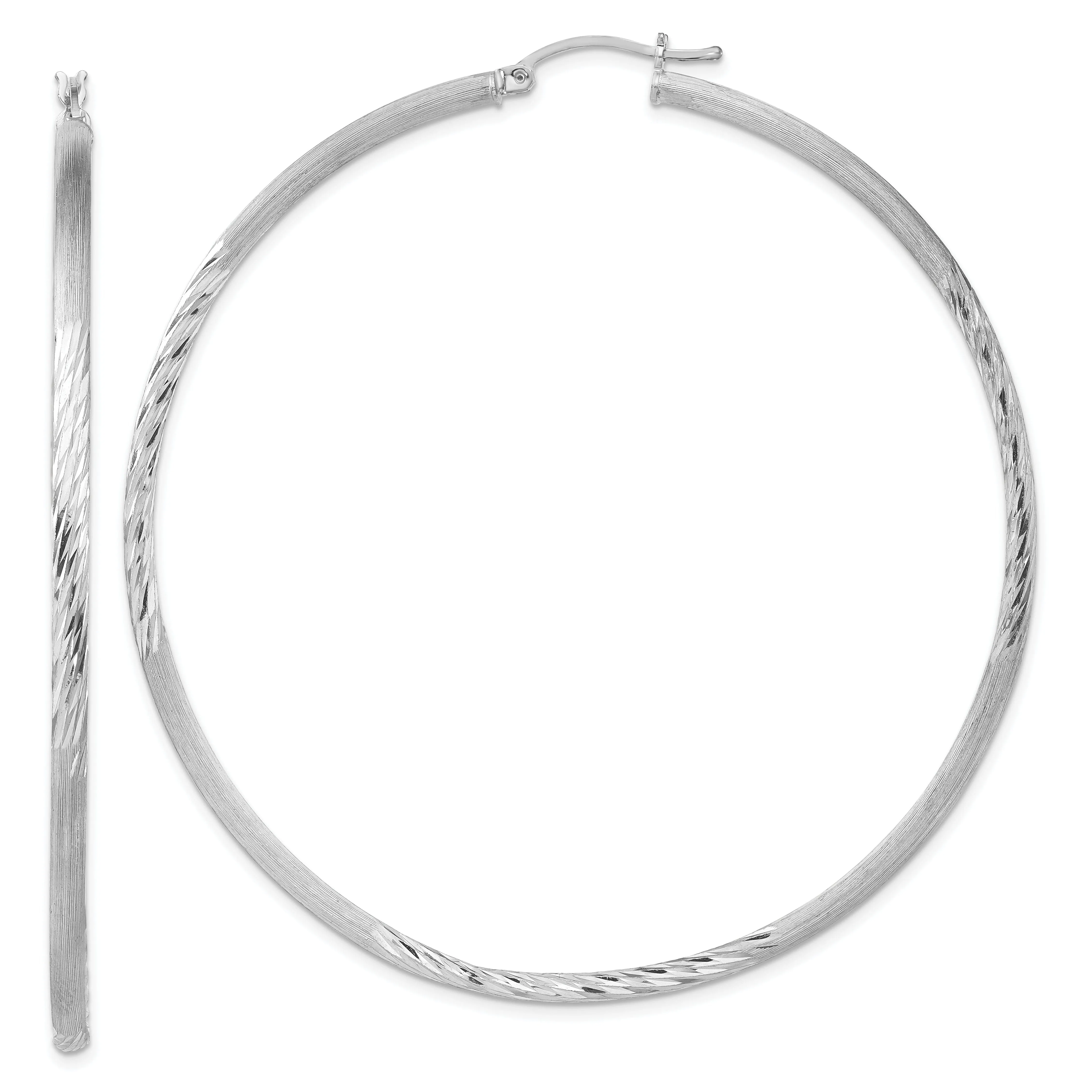 Silver D.C Round Hoop Hinged Earrings