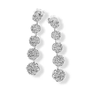 Simon G. Graduating Round Diamond Pave Dangle Earrings