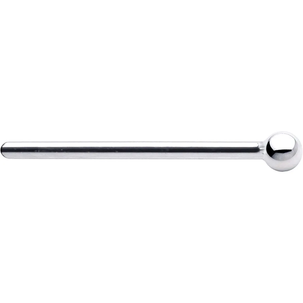 Solid 14KT White Gold 1.5mm Ball Nose Ring