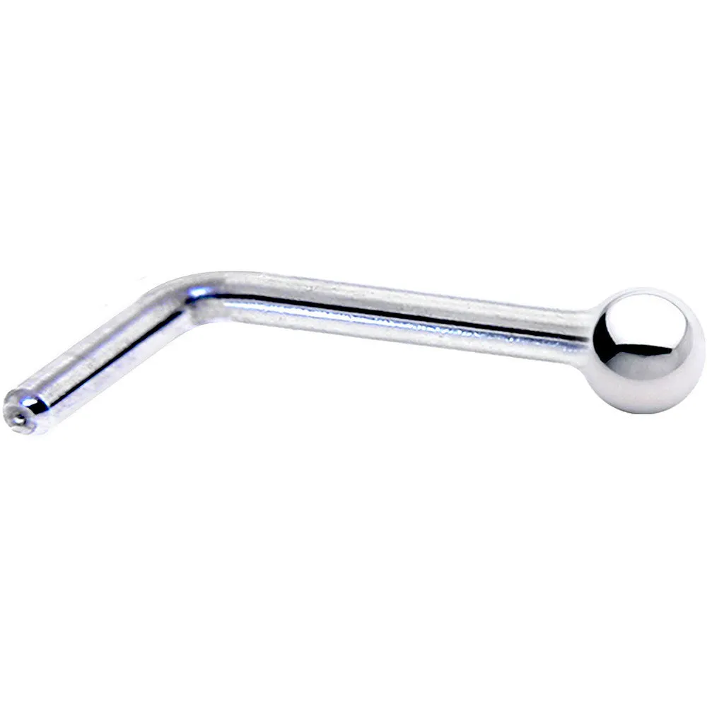 Solid 14KT White Gold 1.5mm Ball Nose Ring