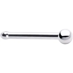 Solid 14KT White Gold 1.5mm Ball Nose Ring
